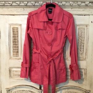 Pink jacket - light weight trench - Size Large
